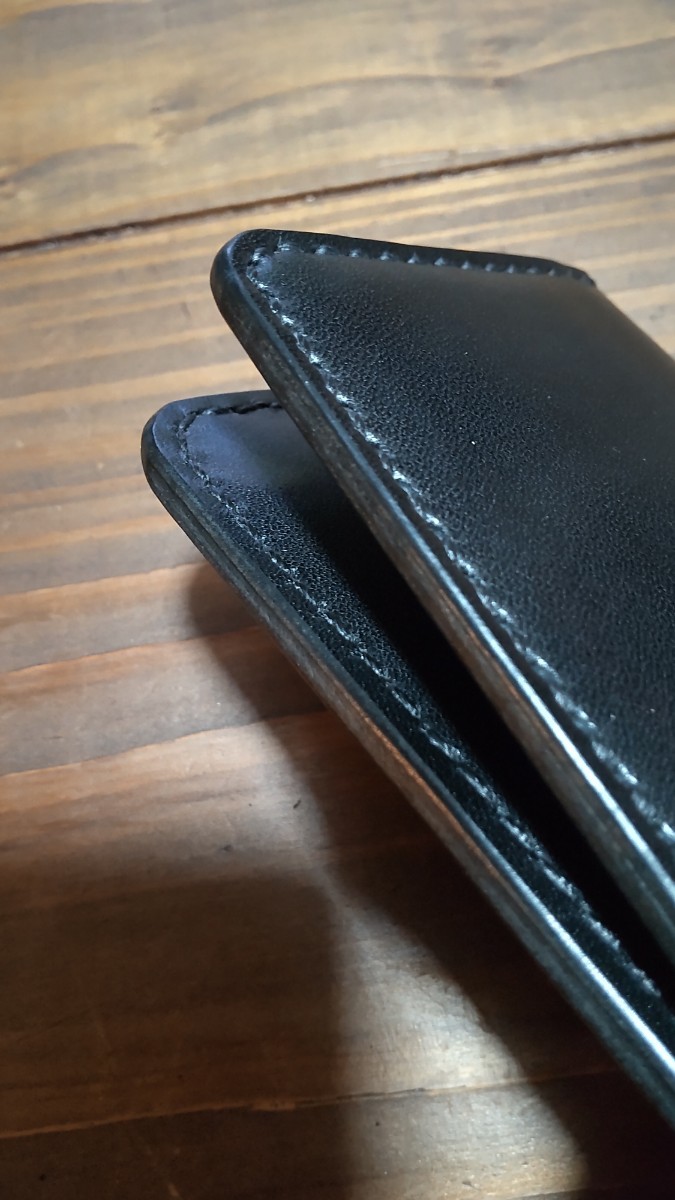  card-case card-case Tochigi saddle leather hand made leather craft * black *59