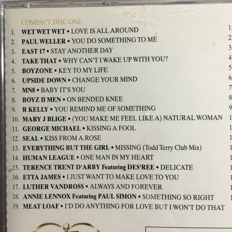 V.A.「THE No.1 LOVE ALBUM」＊1980年代から1990年代の永遠に愛されるLove Songsの全37曲のオムニバスCD　＊2枚組　＊収録曲は写真参照_画像3