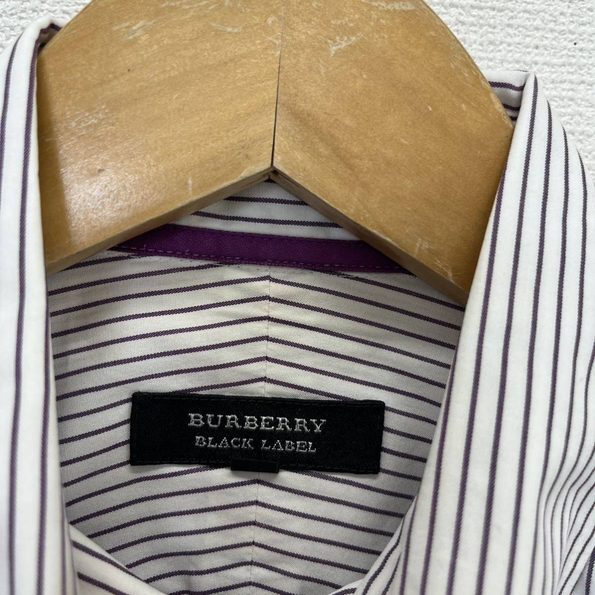 BURBERRY BLACK LABEL バーバリーブラックレーベル D1L31-217-36 ボタンダウンシャツ ワイシャツ ストライプ 三陽商会 38 10109713_画像6