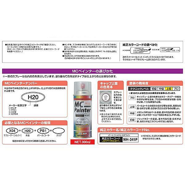 デイトナ DAYTONA MC Painter MCペインター 300ml H11（純正色 HONDA NH-237P ピュアブラックパール） 68217の画像2