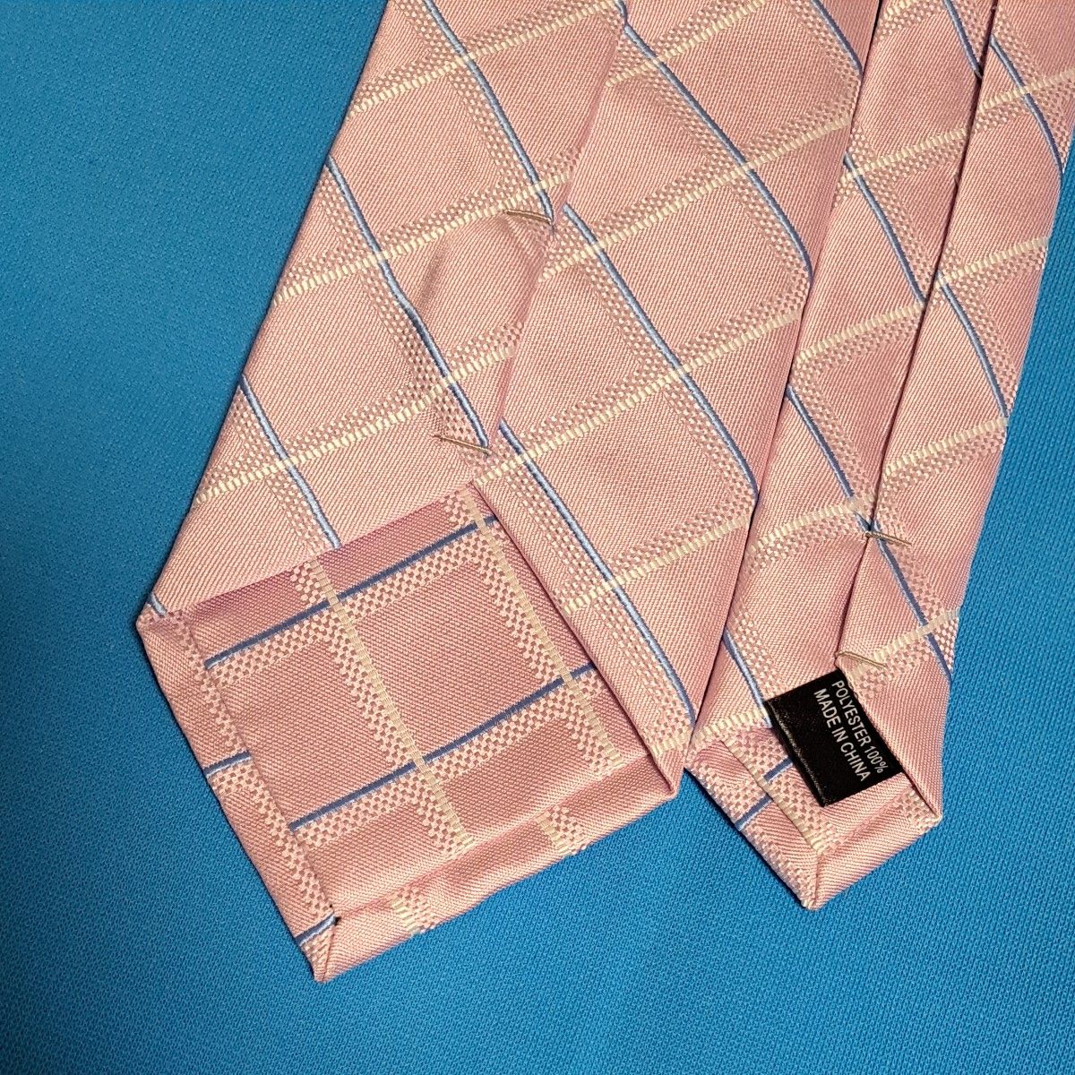 未使用 PIACERE ネクタイ チェック PINK ピンク スーツ M's FACTORY エムズファクトリー タグ付き