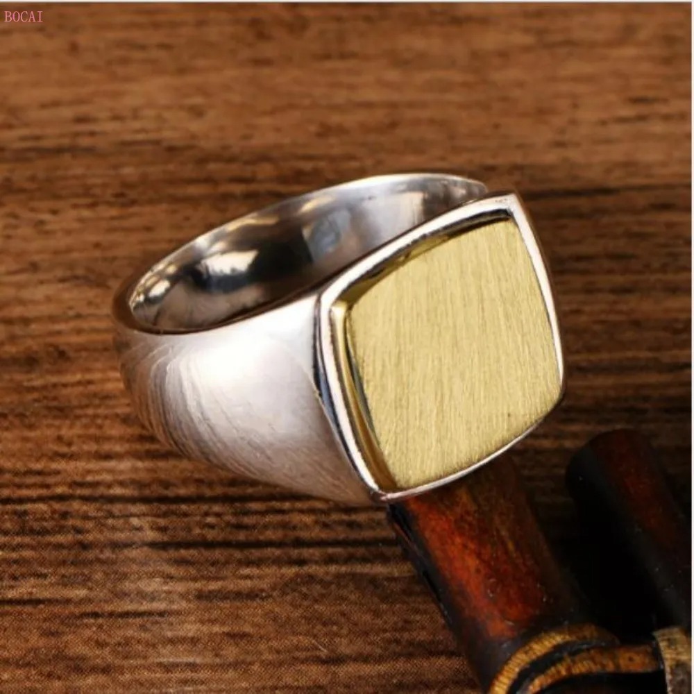 # the cheapest # men's silver 925 ring signet ring Bocais designer brass [25 number ]