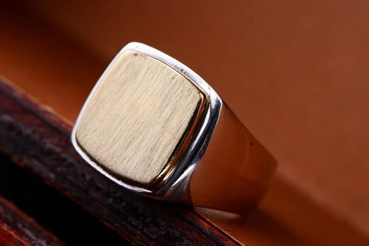 # the cheapest # men's silver 925 ring signet ring Bocais designer brass [25 number ]