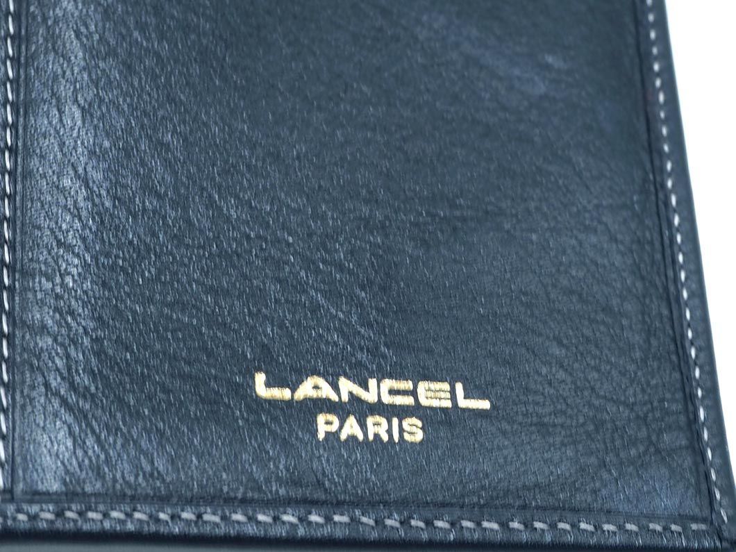 ネコポスOK LANCEL ランセル フラップ 長 財布 黒 ■■ ☆ eac3 レディース_画像7