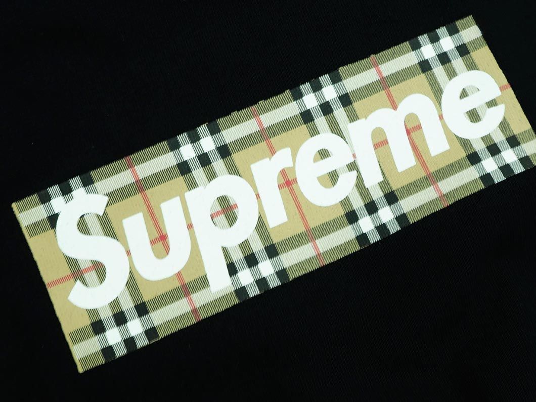 ネコポスOK 新品 Supreme シュプリーム BURBERRY 2022SS ボックスロゴ Tシャツ 黒 ■■◎ ☆ eac4 メンズ_画像3