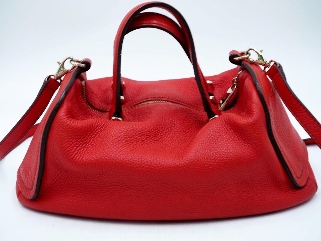 FURLA フルラ レザー 2WAY ショルダー バッグ 赤 ■■ ☆ ead0 レディース_画像4