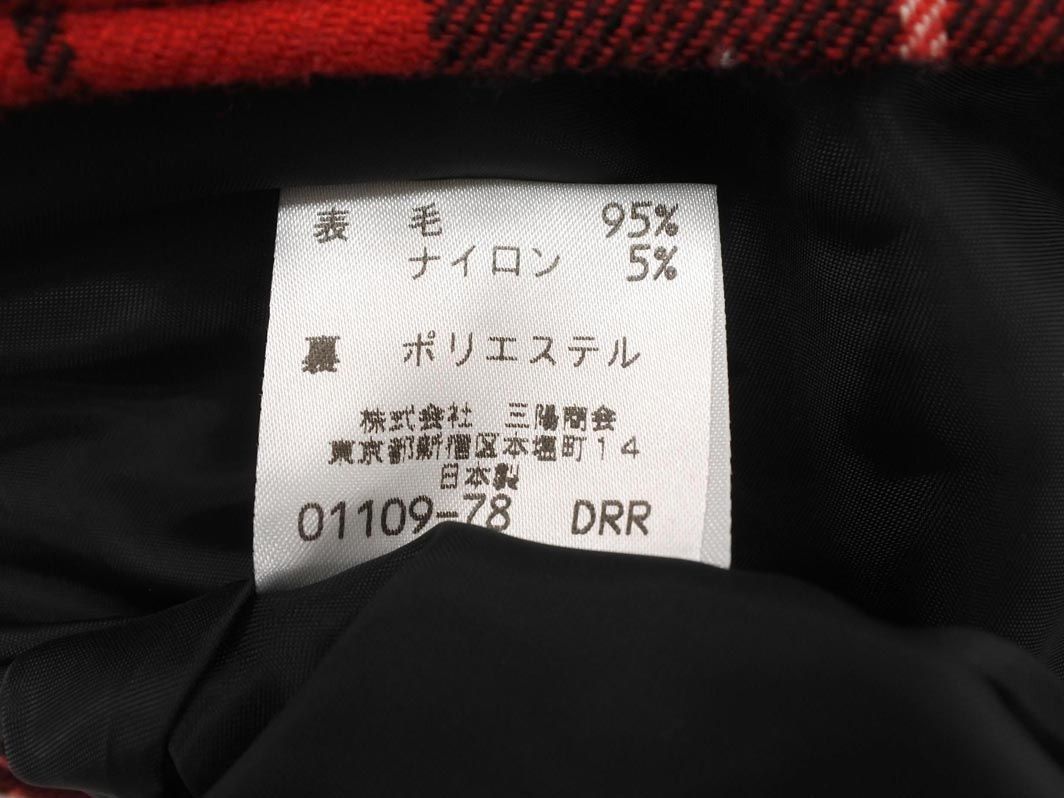 スコッチハウス ウール混 チェック ロング スカート size38/赤ｘ黒 ◇■ ☆ eaa9 レディース_画像6