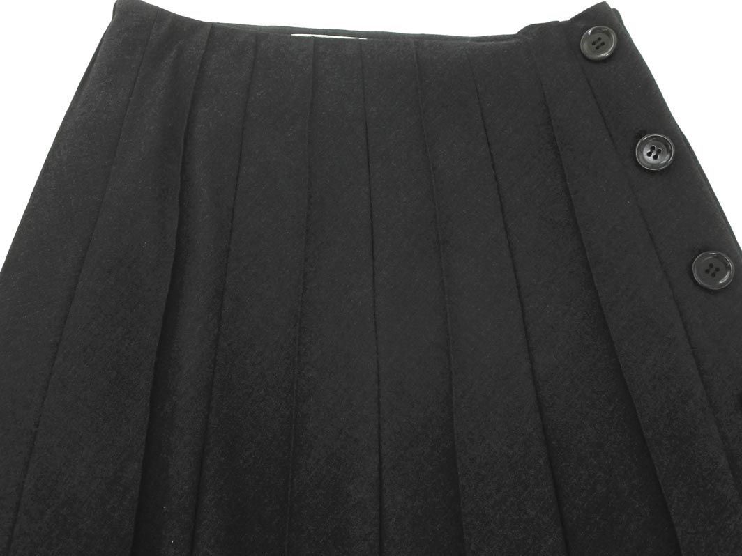 KUMIKYOKU Kumikyoku wool .A line trapezoid skirt size1/ charcoal *# * eab0 lady's 