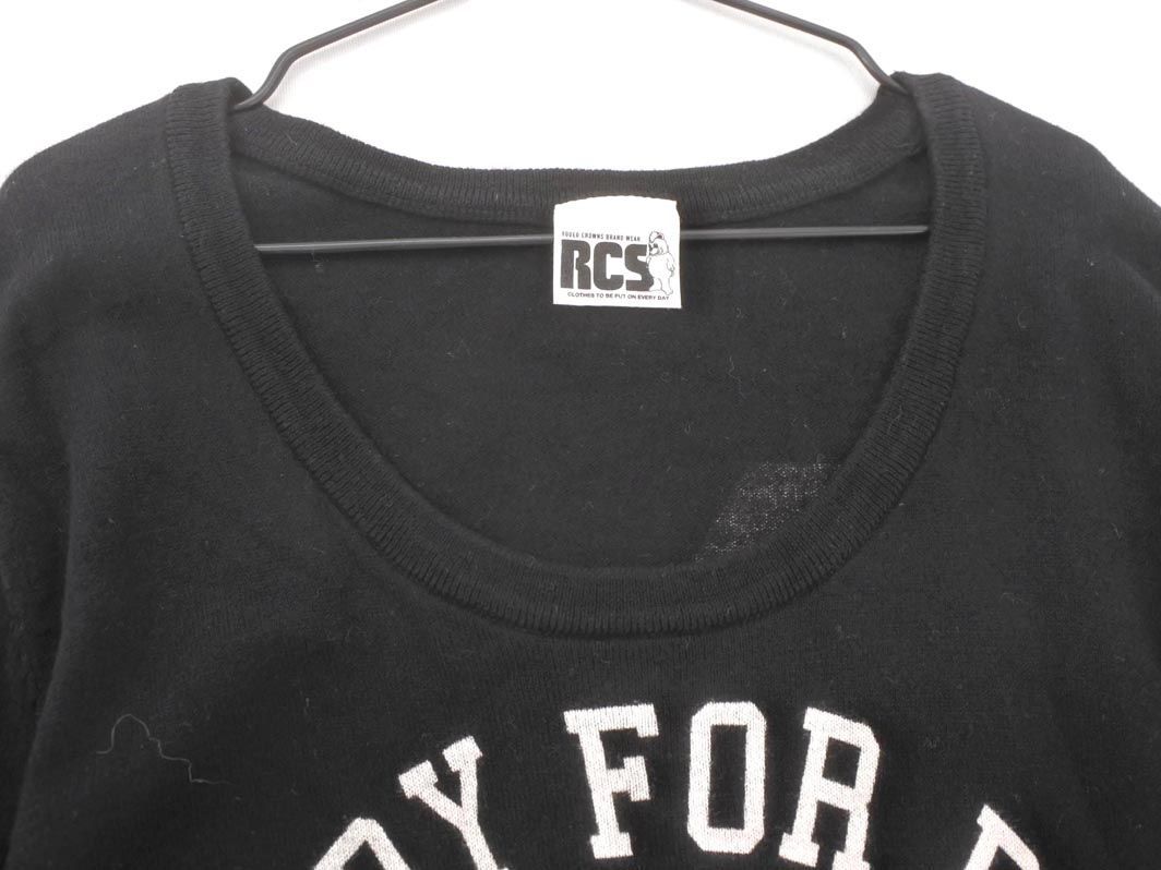  cat pohs OK RODEO CROWNS Rodeo Crowns Logo pull over cut and sewn sizeM/ black *# * eab6 lady's 