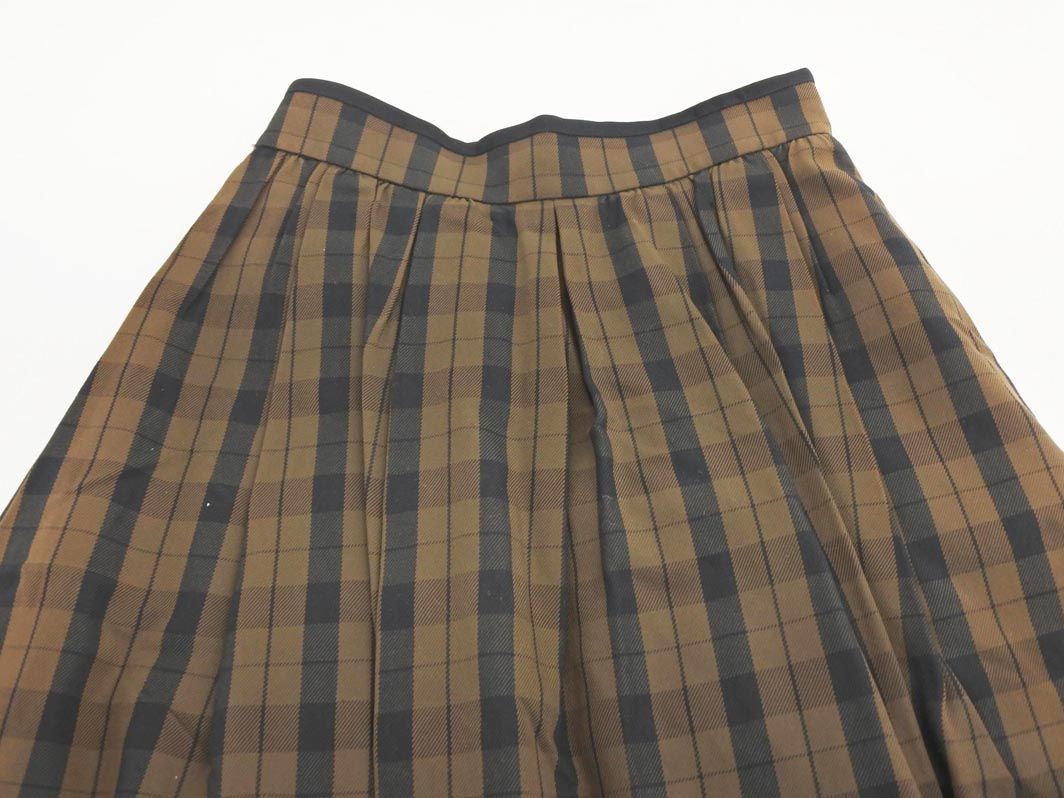 SHIPS Ships check A line long skirt size38/ Brown ## * eab5 lady's 