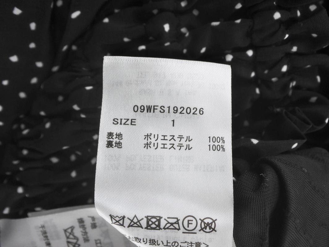 Mila Owen ミラオーウェン ドット ロング プリーツ スカート size1/黒 ■■ ☆ eab8 レディース_画像5