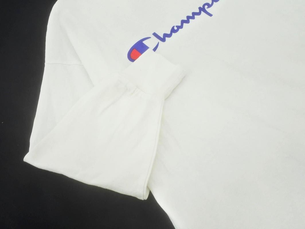Champion Champion V neck Logo tunic cut and sewn sizeM/ white *# * eab9 lady's 