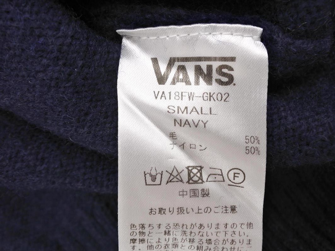 VANS バンズ ウール混 アメリカ 星条旗 ロゴ ニット セーター sizeS/紺 ◇■ ☆ eac9 メンズ_画像4