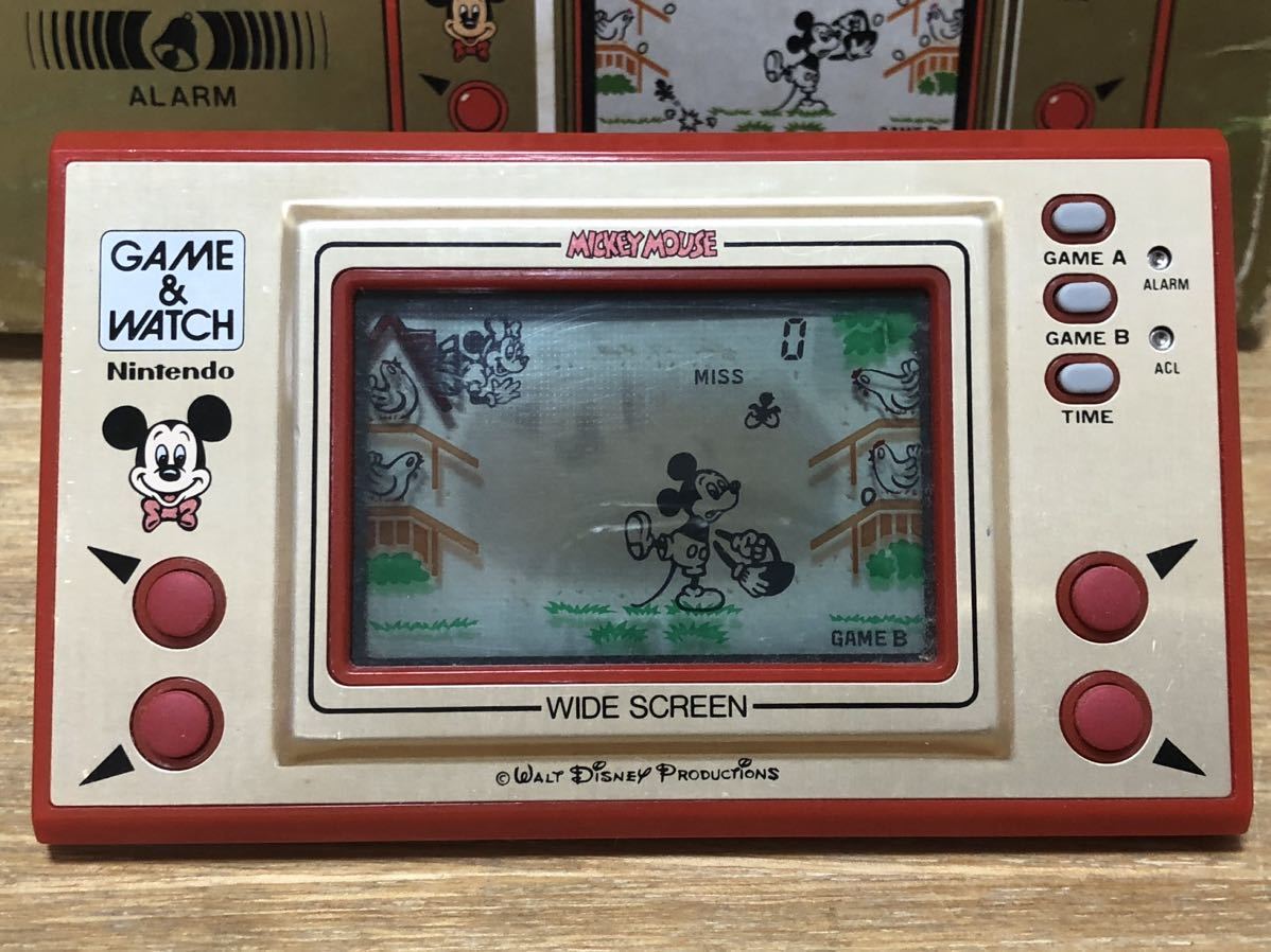 ゲームウォッチ GAME&WATCH Nintendo 任天堂 ワイドスクリーン WIDE SCREEN ミッキーマウス MC-25 ♯6000 1981 箱付き_画像4