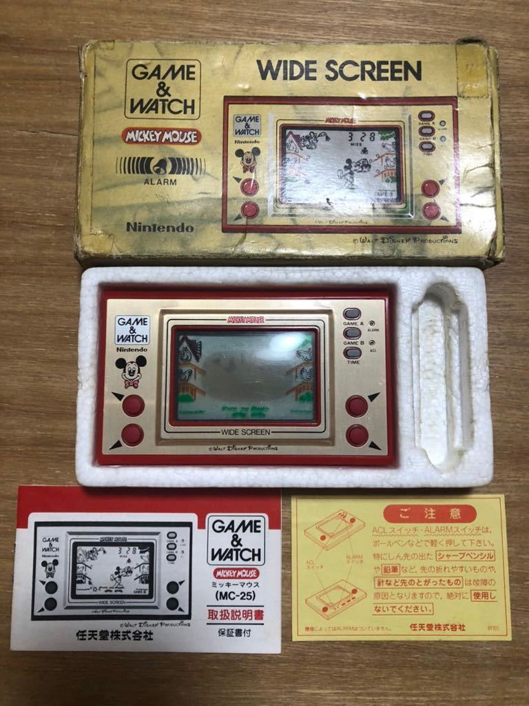 ゲームウォッチ GAME&WATCH Nintendo 任天堂 ワイドスクリーン WIDE SCREEN ミッキーマウス MC-25 ♯6000 1981 箱付き_画像1