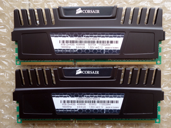 ★ CORSAIR DDR3 PC3-12800 CMZ8GX3M2A1600C9 8GB (4GBx2枚組) DIMM ★_画像2