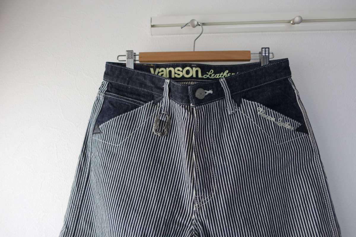 VANSON バンソン パンツ ジーンズ ヒッコリー ストライプ 日本製 32サイズの画像4