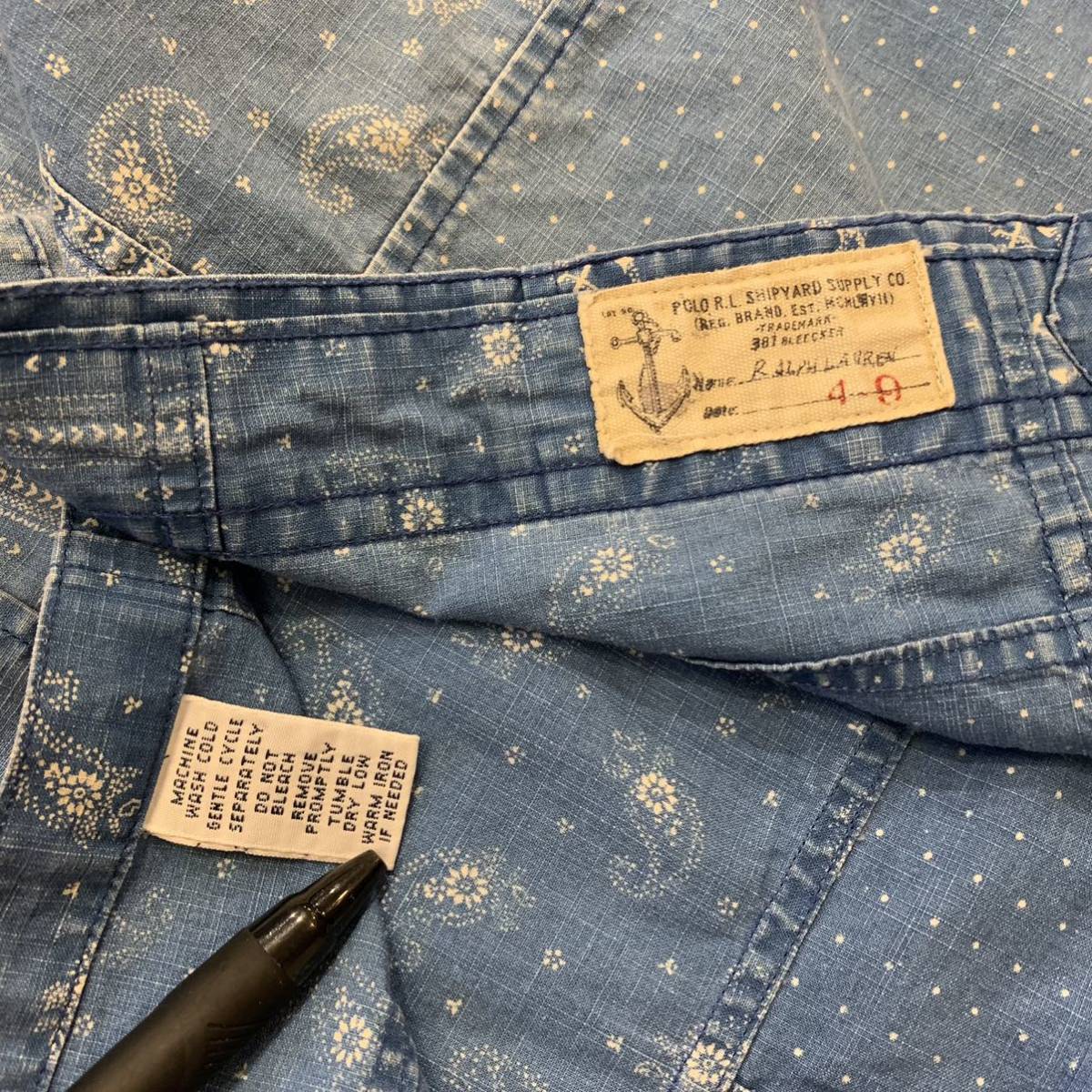 POLO RALPH LAUREN indigo patchwork shirts ポロ ラルフ POLO RALPH LAUREN indigo patchwork shirts ポロ ラルフ
