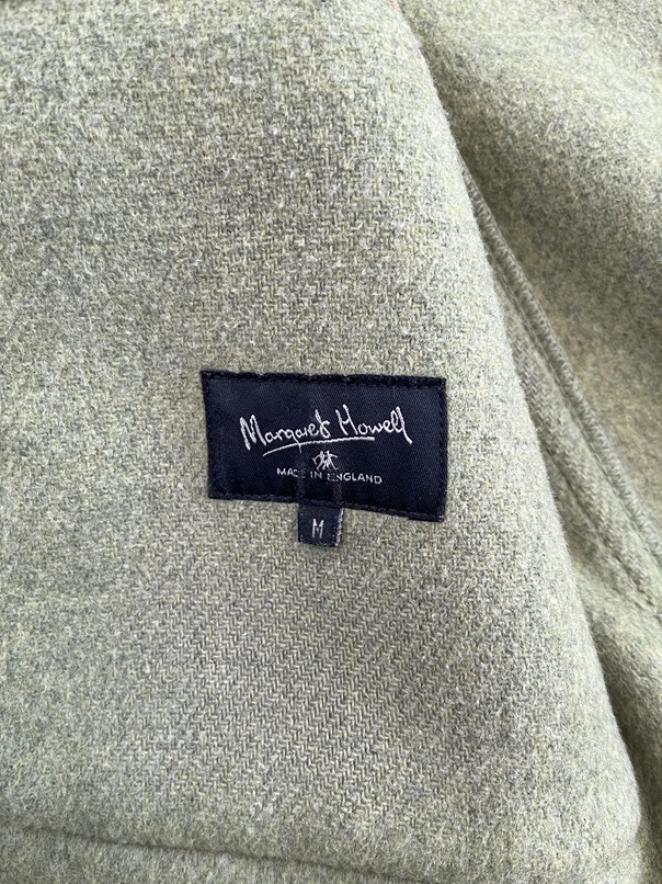 【美品】マーガレットハウエル MARGARET HOWELL　ダッフルコート グリーン Mサイズ　MADE IN ENGLAND 毛80%_画像4