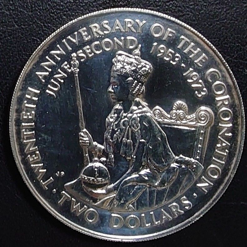 1973年 クック諸島 エリザベス2世戴冠式20周年記念銀貨 1973年 クック諸島 エリザベス2世戴冠式20周年記念銀貨