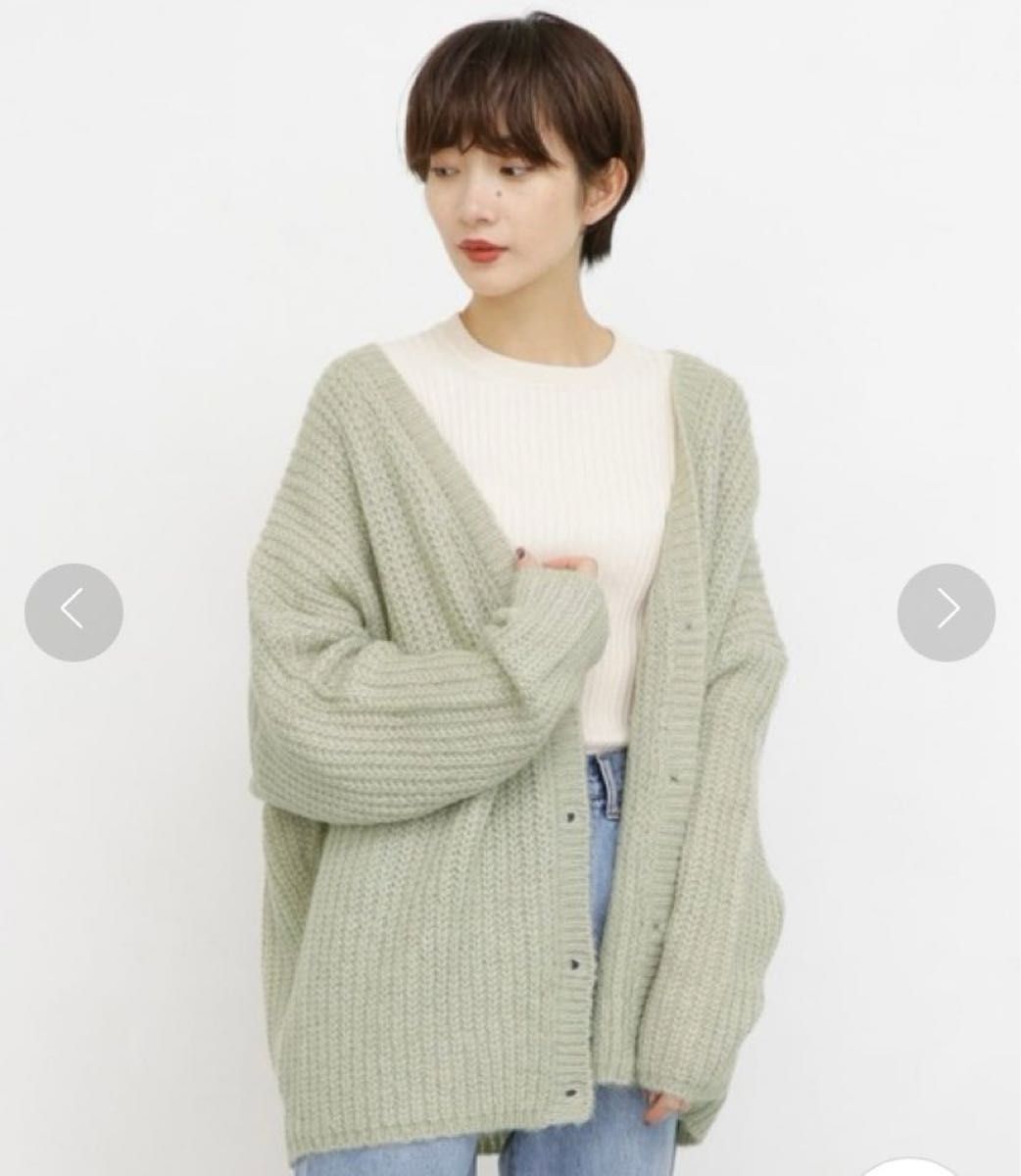mystic(ミスティック)の「ワイドネックZIPカーディガン mystic(ミスティック)の「ワイドネックZIPカーディガン