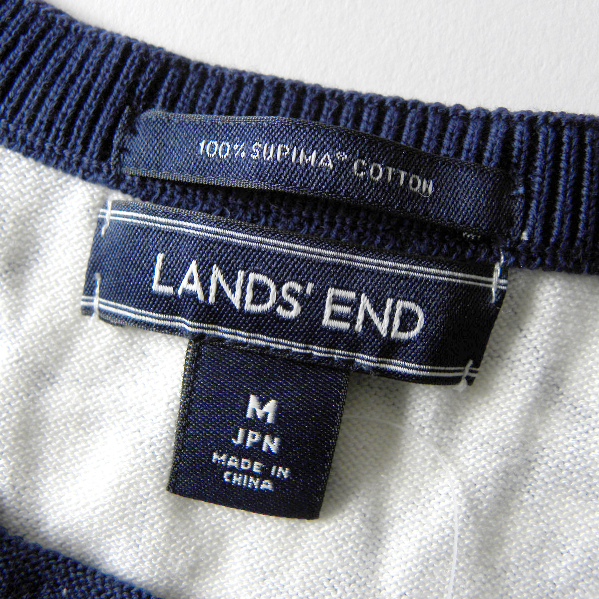 未使用タグ付き ランズエンド LAND'S END サラリとした肌触り コットン100％ 花柄ニット 7分袖 洗える 訳あり l0109-2の画像3