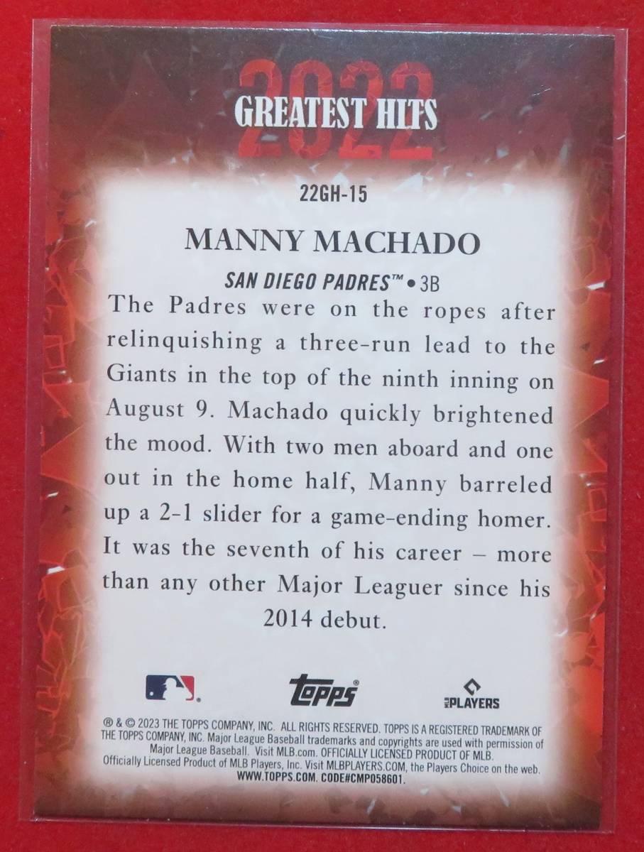 MLB topps インサートカード　キラ　Manny Machado_画像2