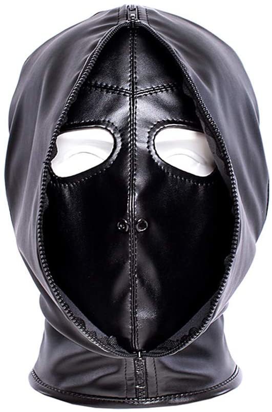  field of vision Zero! all head mask leather mask black front zipper braided up type bonte-jiSM. bundle cosplay mask 