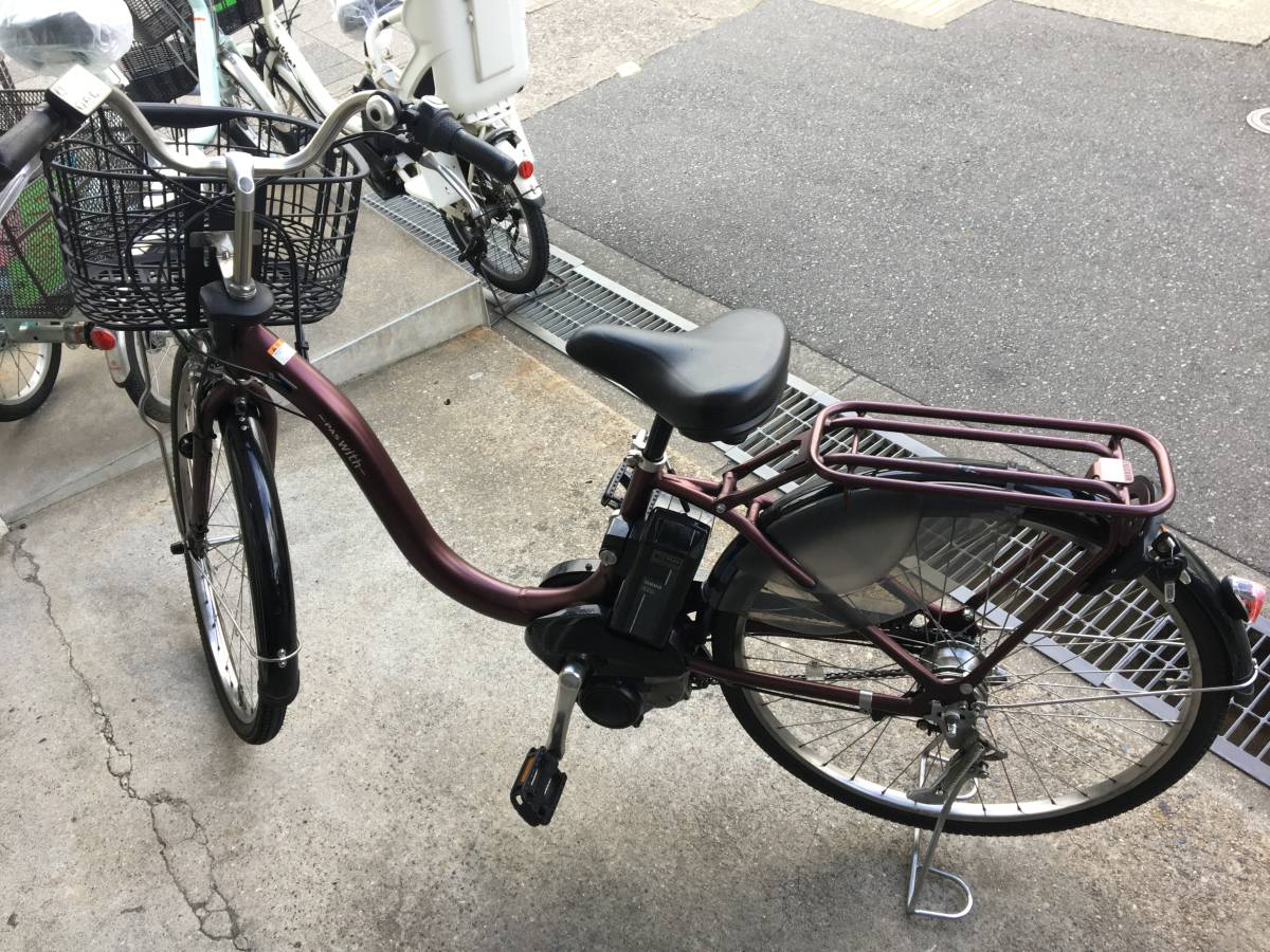  region limitation free shipping Yamaha Pas with super 15,4AH child to place on bar gun ti assistor Bb EX Kobe city electromotive bicycle 