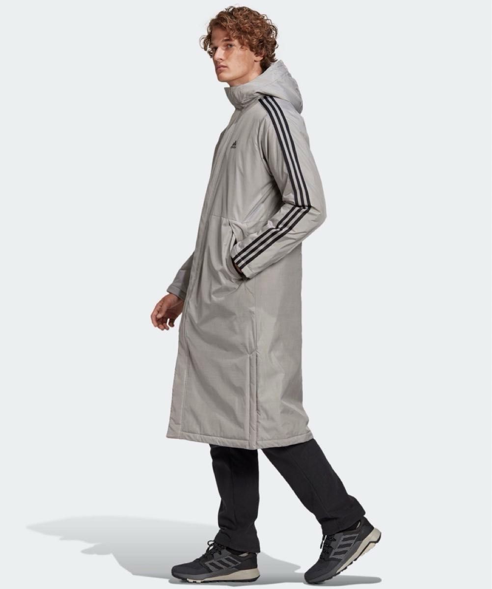 新品 adidas メンズ レディース ジュニア 冬アウター ベンチコート ライトインサレーテッドジャケット スタジャン ロング丈