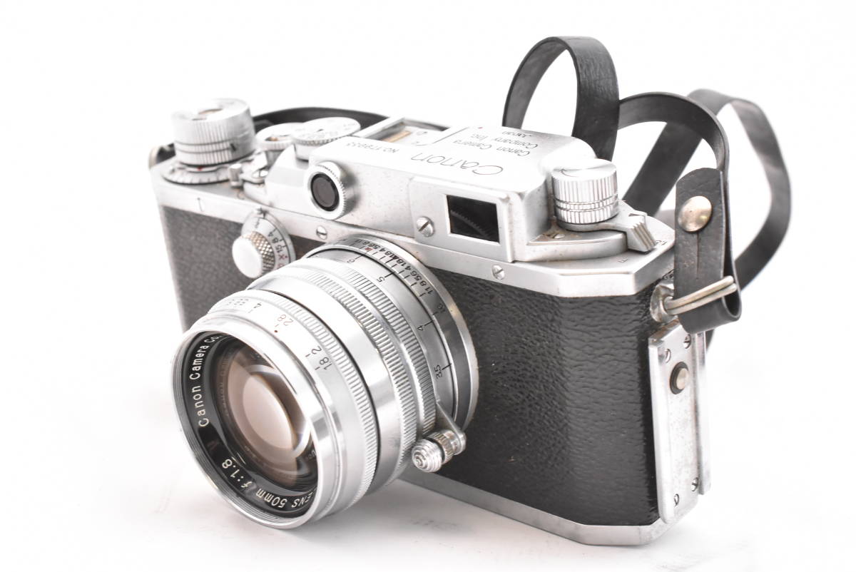 Canon キャノン Canon IVSb 改型 Canon Lens 50mm F1.8 レザーケース フード付き レンジファインダー (t4696)_画像10