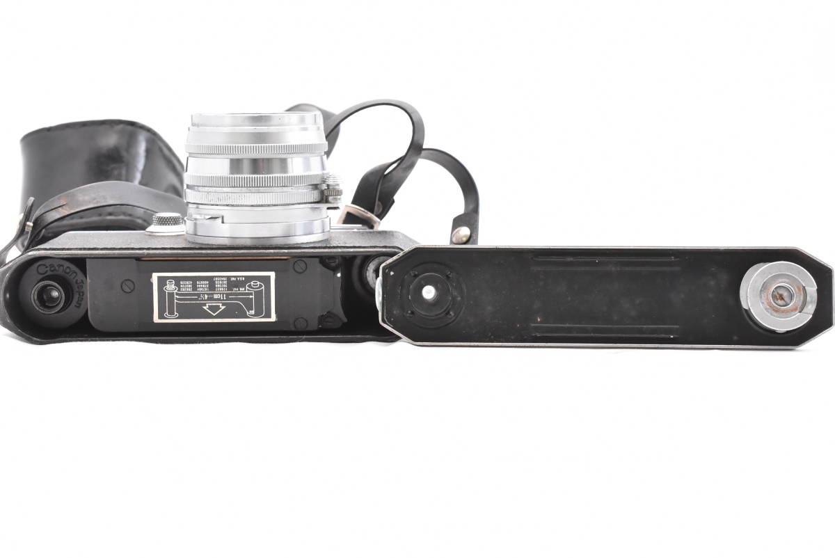 Canon キャノン Canon IVSb 改型 Canon Lens 50mm F1.8 レザーケース フード付き レンジファインダー (t4696)_画像7