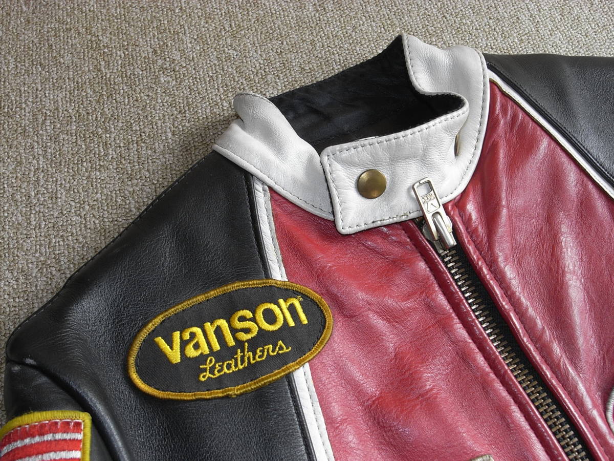 VANSON バンソン シングルライダースジャケット VANSON LEATHERS_襟元も綺麗です。