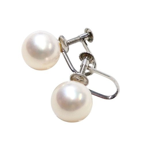 【値下げ】 フォーマル 式典 パーティー 冠婚葬祭 本真珠 ネジ式 プラチナ イヤリング 8.3mm パール J◇Pt850 Platinum earrings【ネコポスOK】 Pearl 真珠