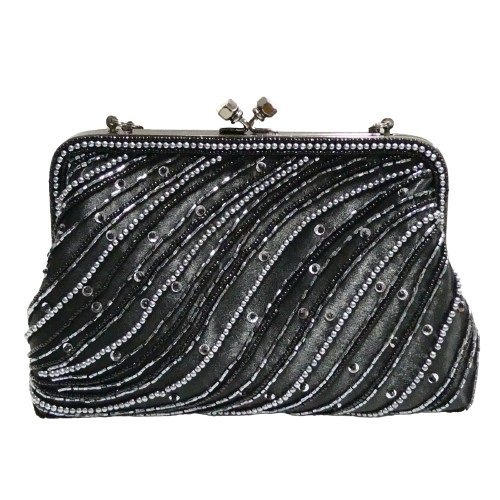  Tokyo i silver beautiful goods formal bag black black .1.2 ten thousand clutch bag pouch bulrush . ceremonial occasions party wedding type .IGIN *Y1