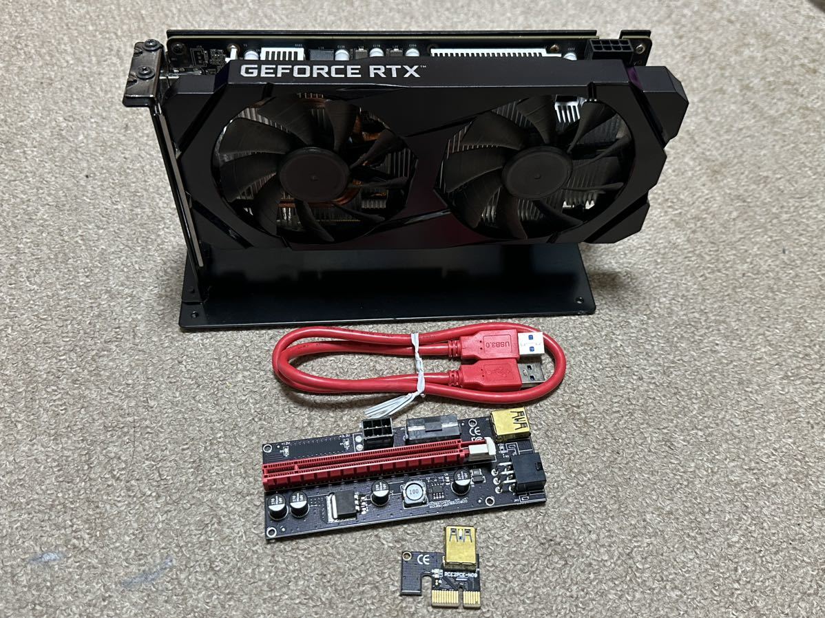 NVIDIA 玄人志向 GeForce RTX2060 6GB GALAKURO GAMING 【グラフィックボード】+グラフィックボードスタンド+ライザーカード_画像1