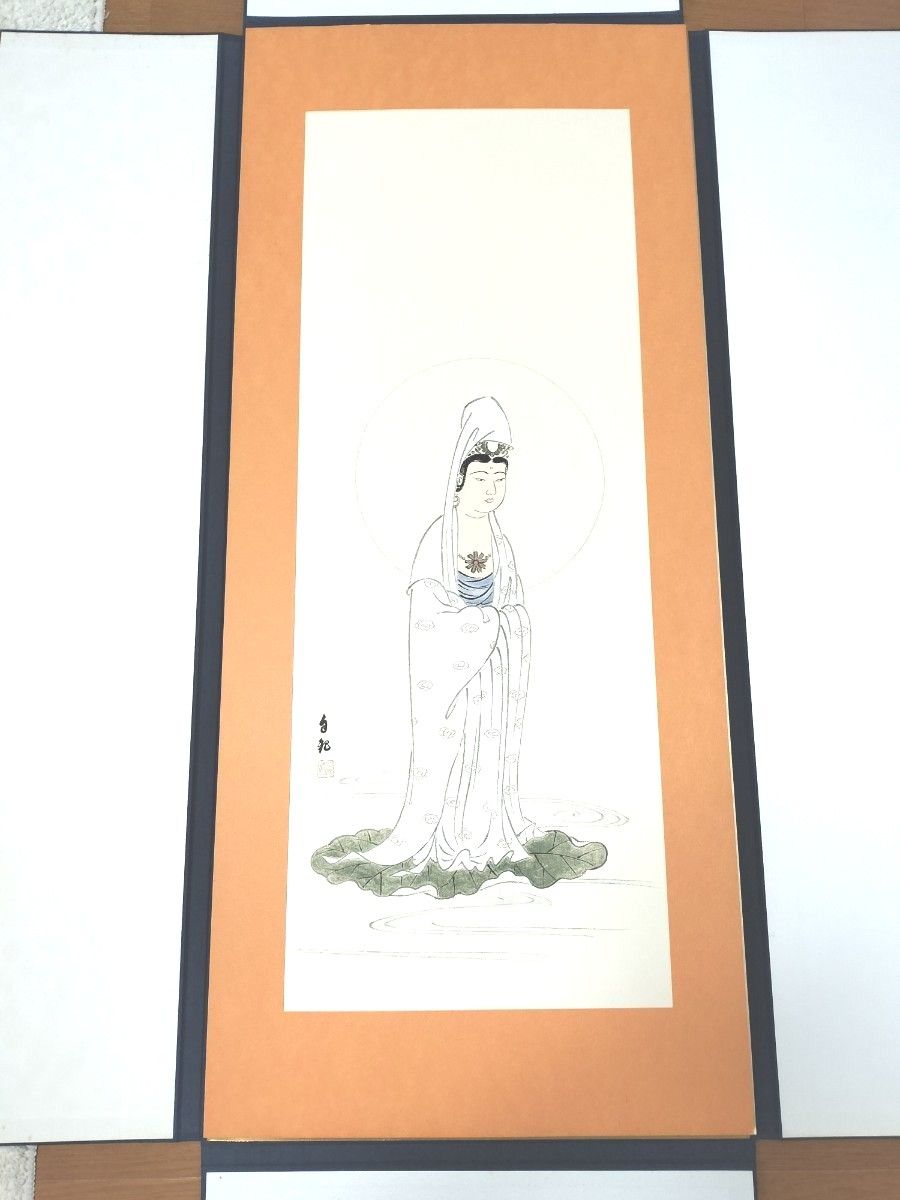 セール 世界救世教 岡田茂吉 描画 一葉観音 紅梅 鶴 様額 日本画 セール 世界救世教 岡田茂吉 描画 一葉観音 紅梅 鶴 様額 日本画