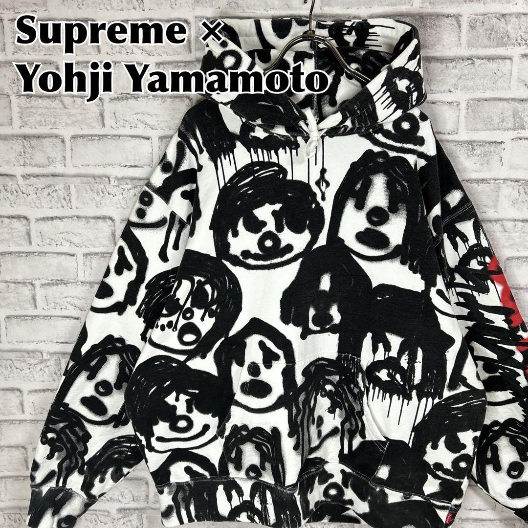 Supreme × Yohji Yamamoto シュプリーム × ヨウジヤマモト パーカー 限定コラボ 総柄 L 冬服 秋服 古着 プルオーバー ストリート_画像1