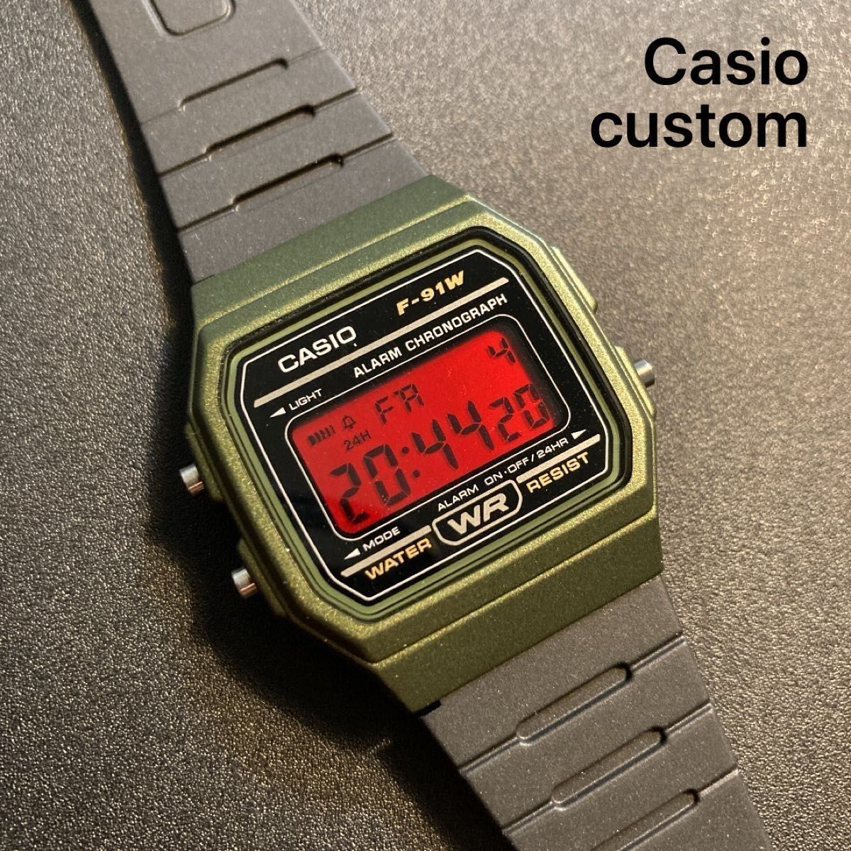 【新品】カシオ チープカシオ カーキ ベゼル  デジタル 腕時計 液晶反転 