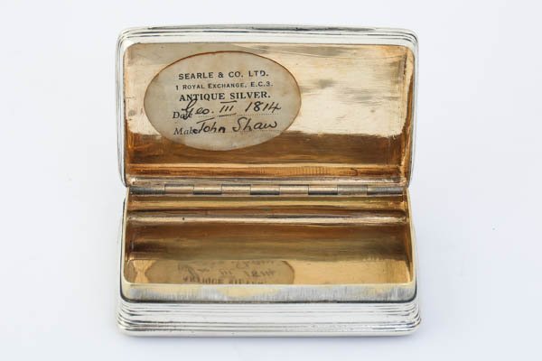 JOHN SHAW ジョン ショウ SILVER SNUFF BOX かぎ煙草入れ 喫煙具 ピルケース 小物入れ アンティーク シルバー 銀製品 約75.4g #35612_画像4