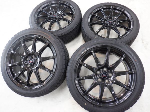 S 送料無料 21年製 ほぼ新品 ロクサーニ 17 5H100 7J+50 アイスナビ 7 215/45R17 プリウス カローラスポーツ 86 インプレッサ レガシィ BRZ_画像1