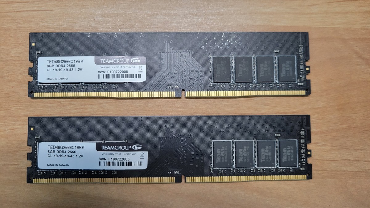 Team Elite 16GB(2x8GB) DDR4 2666MHz デスクトップ用RAMメモリセット_画像1