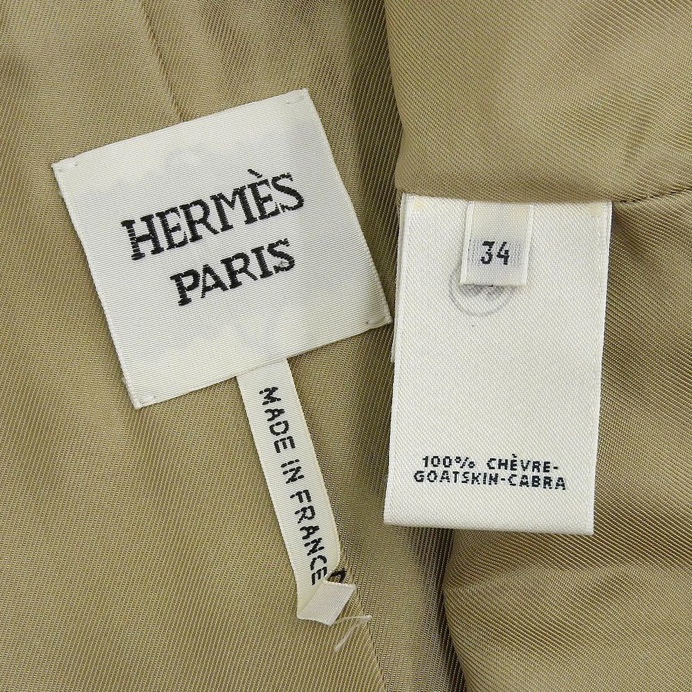  очень красивый товар Hermes HERMES 2020 год товар nate-ju период go-to кожа bell tedo байкерская куртка 34 женский 