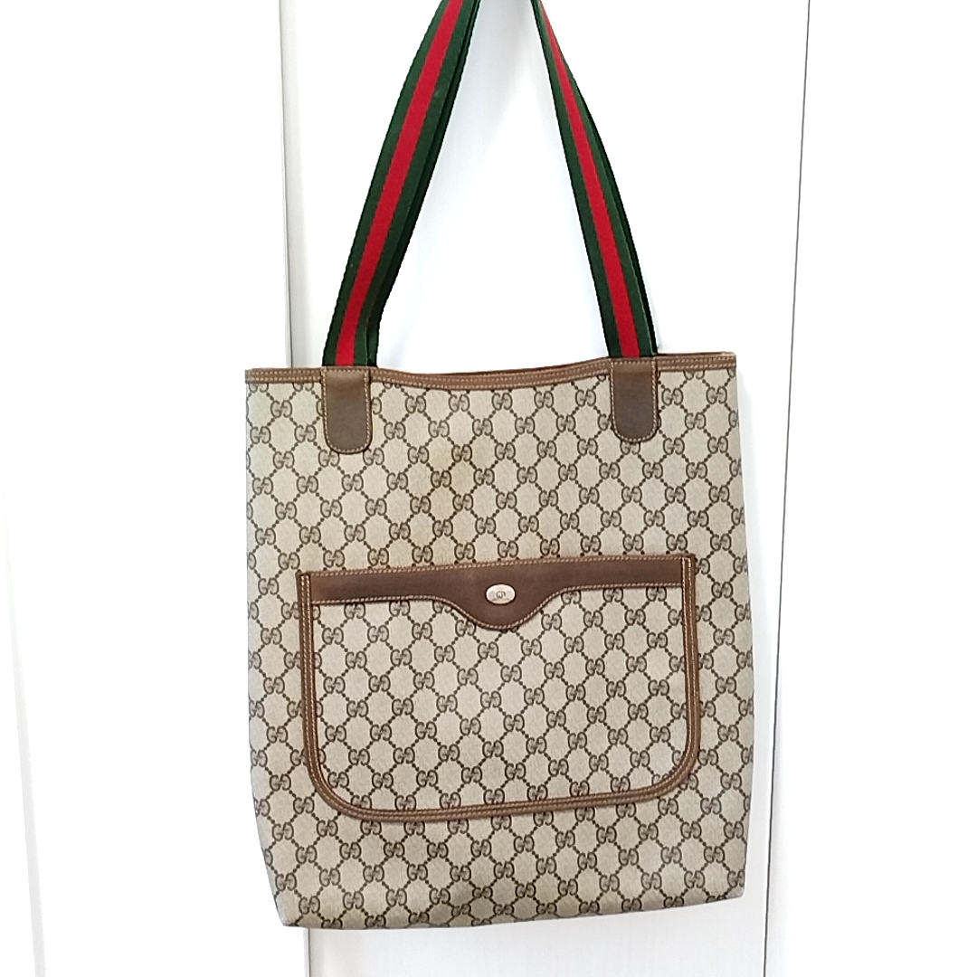 ☆レア品☆ グッチ GUCCI オールドグッチトートバッグ シェリーライン