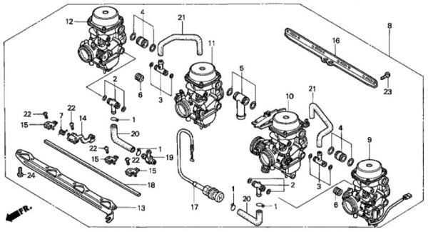 SC40 純正 キャブレター ガスケット 送料250円～ CB1300SF スーパーフォア CB1300F キャブ パッキン SF オーリング　.maz_ＳＣ40　Ｅ-19　キャブレターASSY