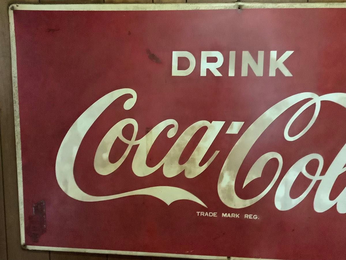 昭和レトロ 超希少 1970年代 コカコーラ 大型看板142x81㎝ コカ・コーラ Coca Cola 