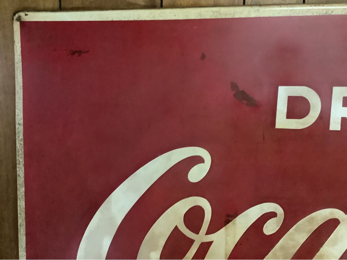 昭和レトロ 超希少 1970年代 コカコーラ 大型看板142x81㎝ コカ・コーラ Coca Cola 