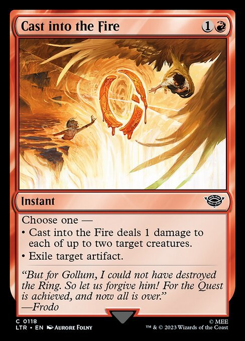 MTG ■赤/英語版■ 《火の中へ投げ捨てる/Cast into the Fire》★FOIL★ 指輪物語:中つ国の伝承 LTR_画像1