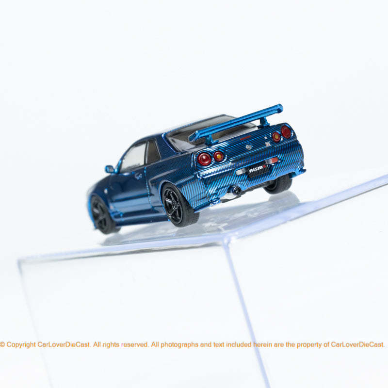 日本未発売 1/64 INNO MODELS NISSAN SKYLINE GT-R R34 CLDC EXCLUSIVE BLUE CHROME CARBON_サンプル画像です。