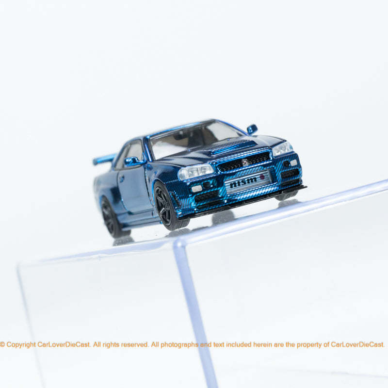 日本未発売 1/64 INNO MODELS NISSAN SKYLINE GT-R R34 CLDC EXCLUSIVE BLUE CHROME CARBON_サンプル画像です。